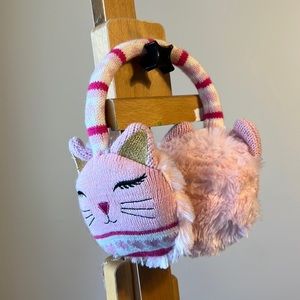 Cute Pink Cat Earmuffs